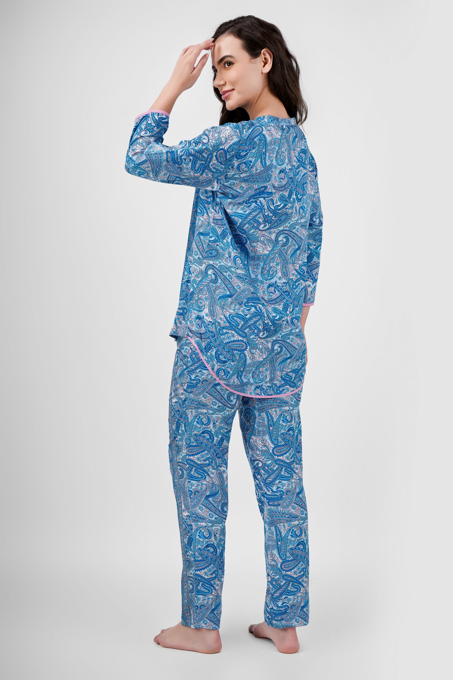 Turquoise Paisley Nightsuit Set
