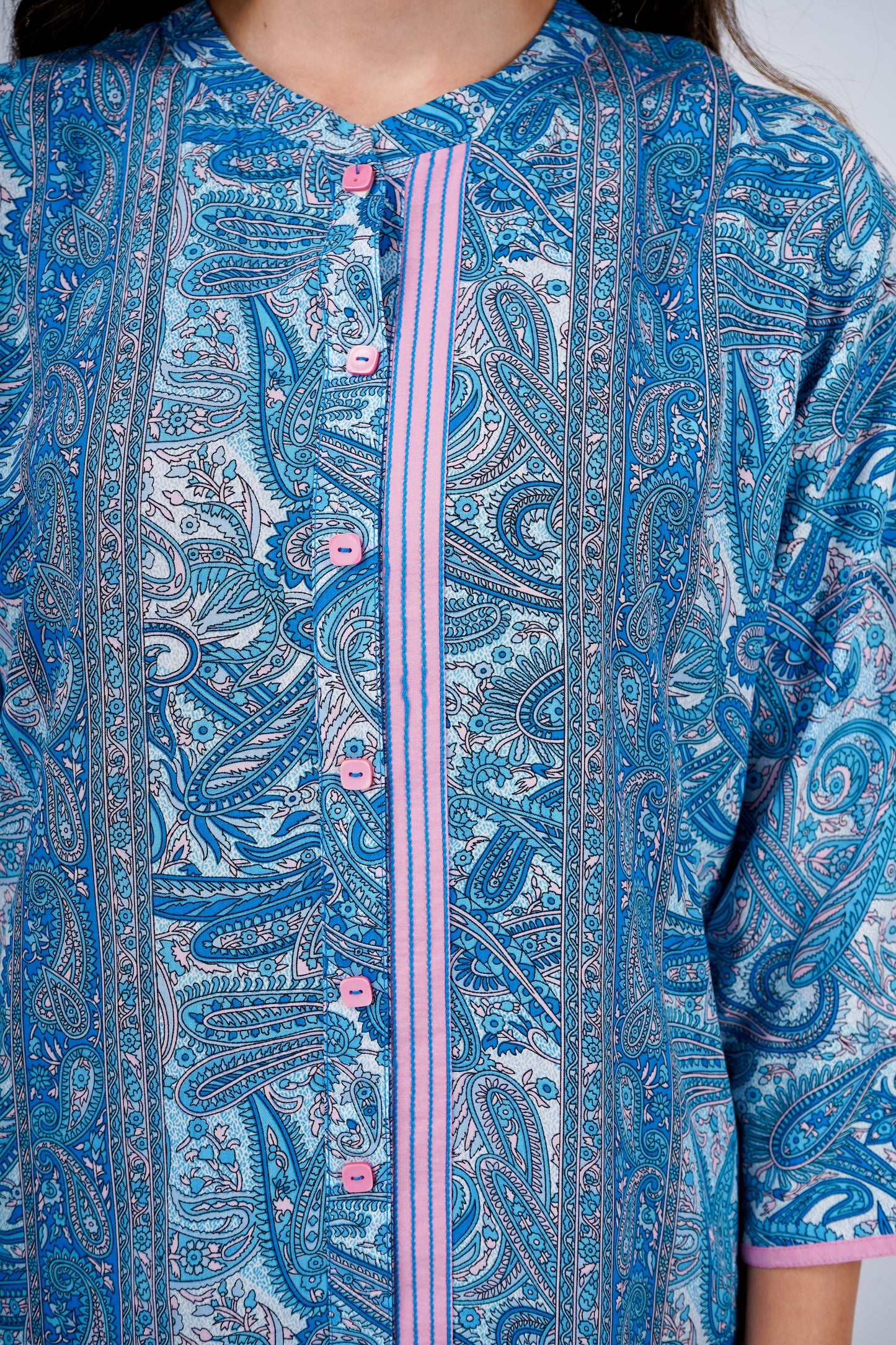 Turquoise Paisley Nightsuit Set