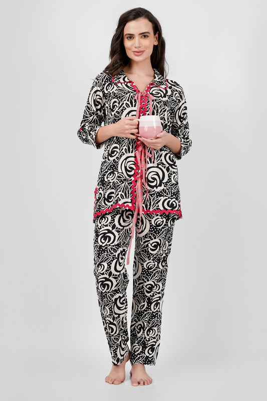 Monochrome Playful Rayon Coord Set