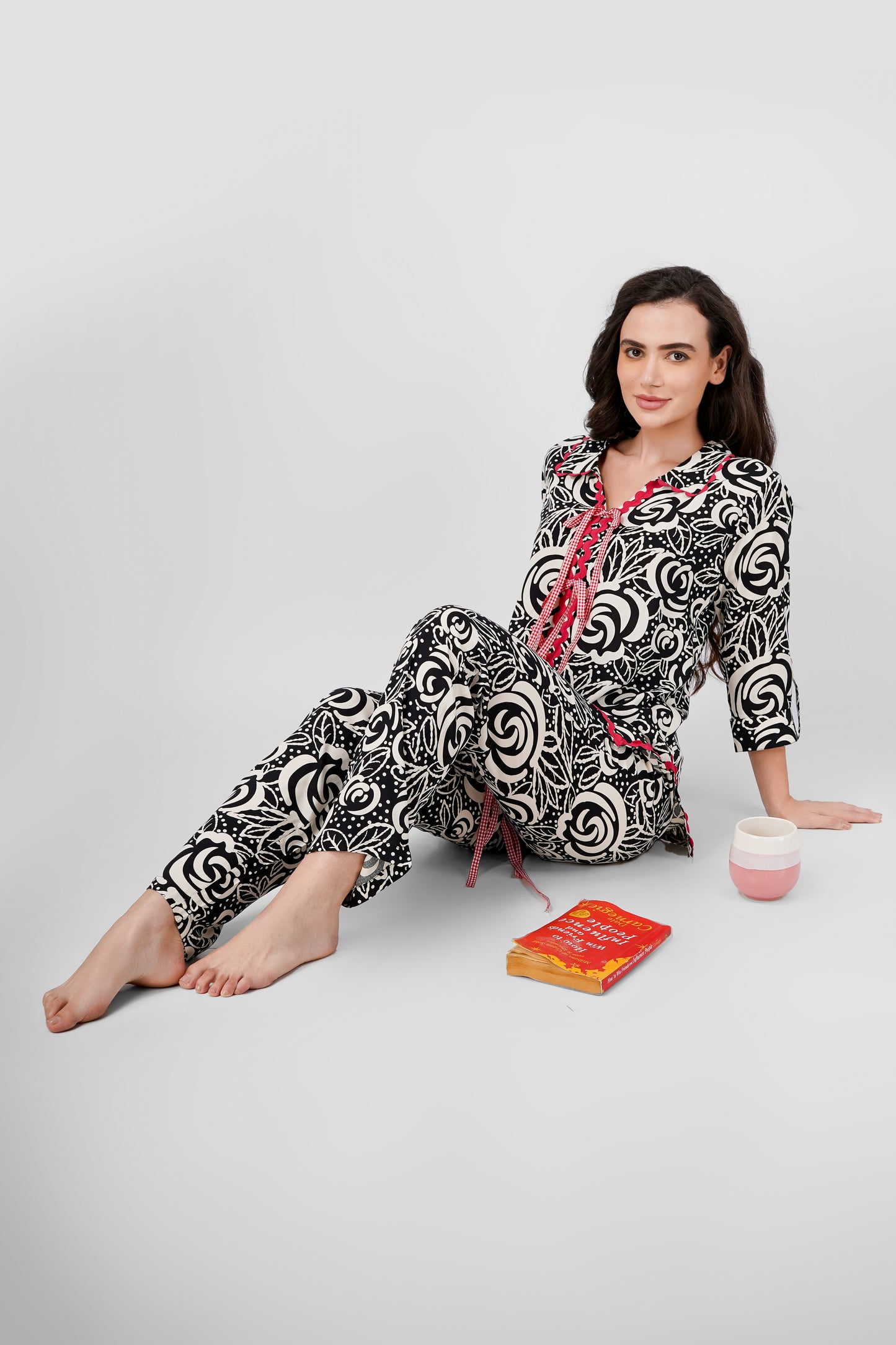 Monochrome Playful Rayon Coord Set