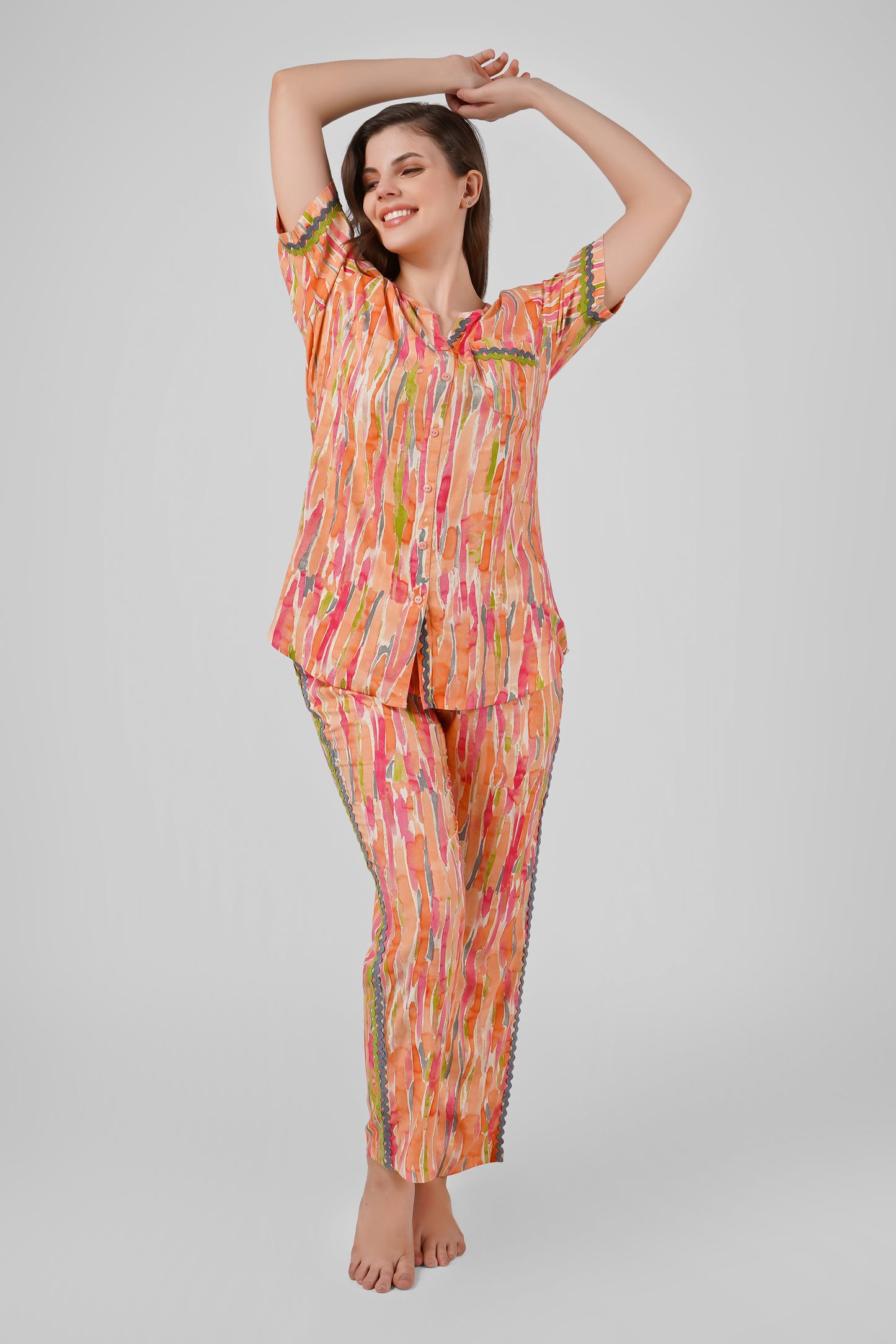 Tangerine Bliss Nightsuit Set