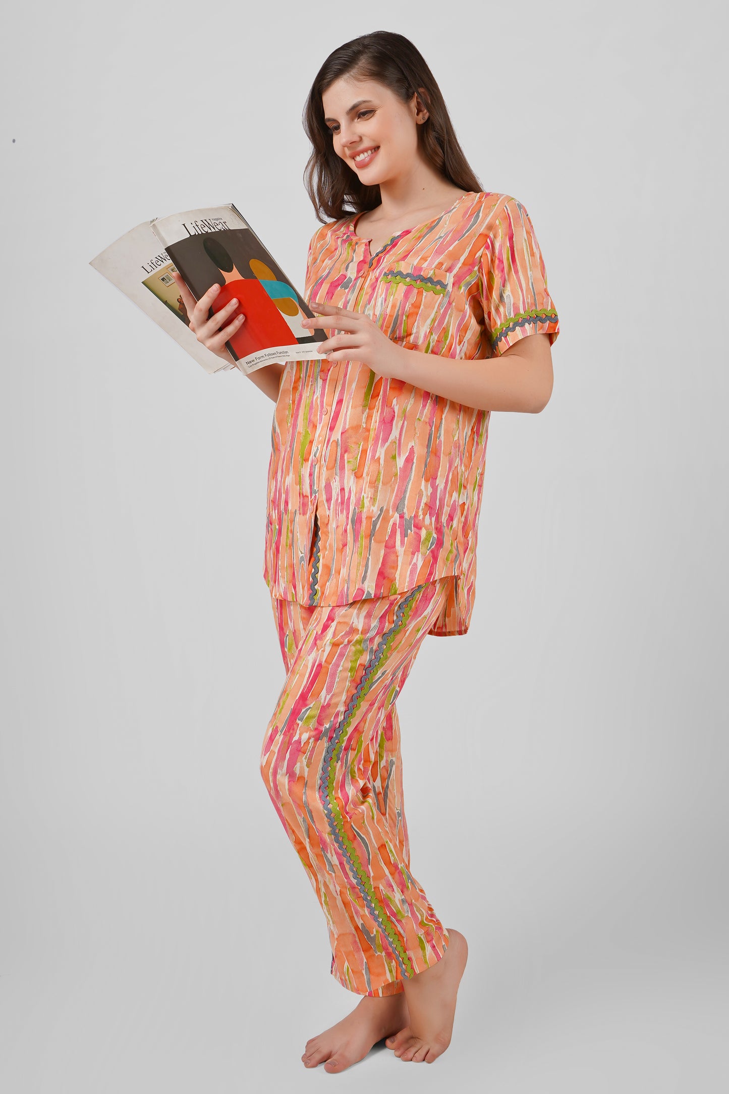Tangerine Bliss Nightsuit Set