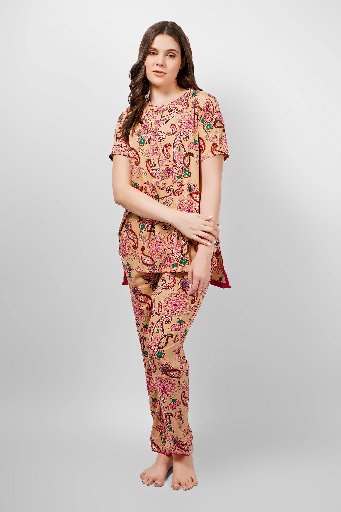 Fawn Paisley Nightsuit Set