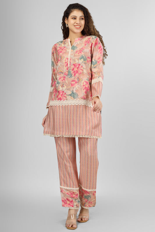 Tickle me Pink Chanderi Coord Set
