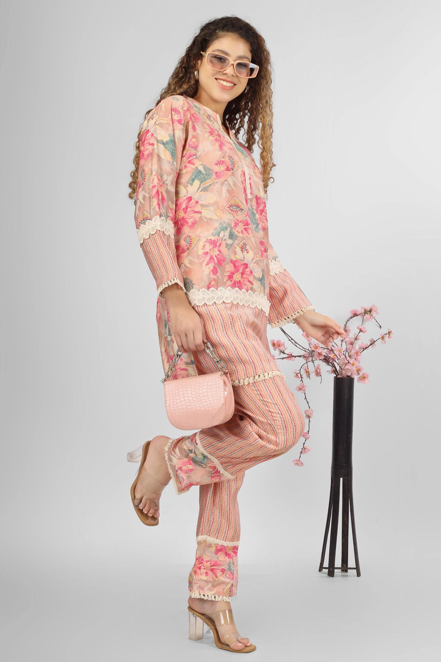Tickle me Pink Chanderi Coord Set
