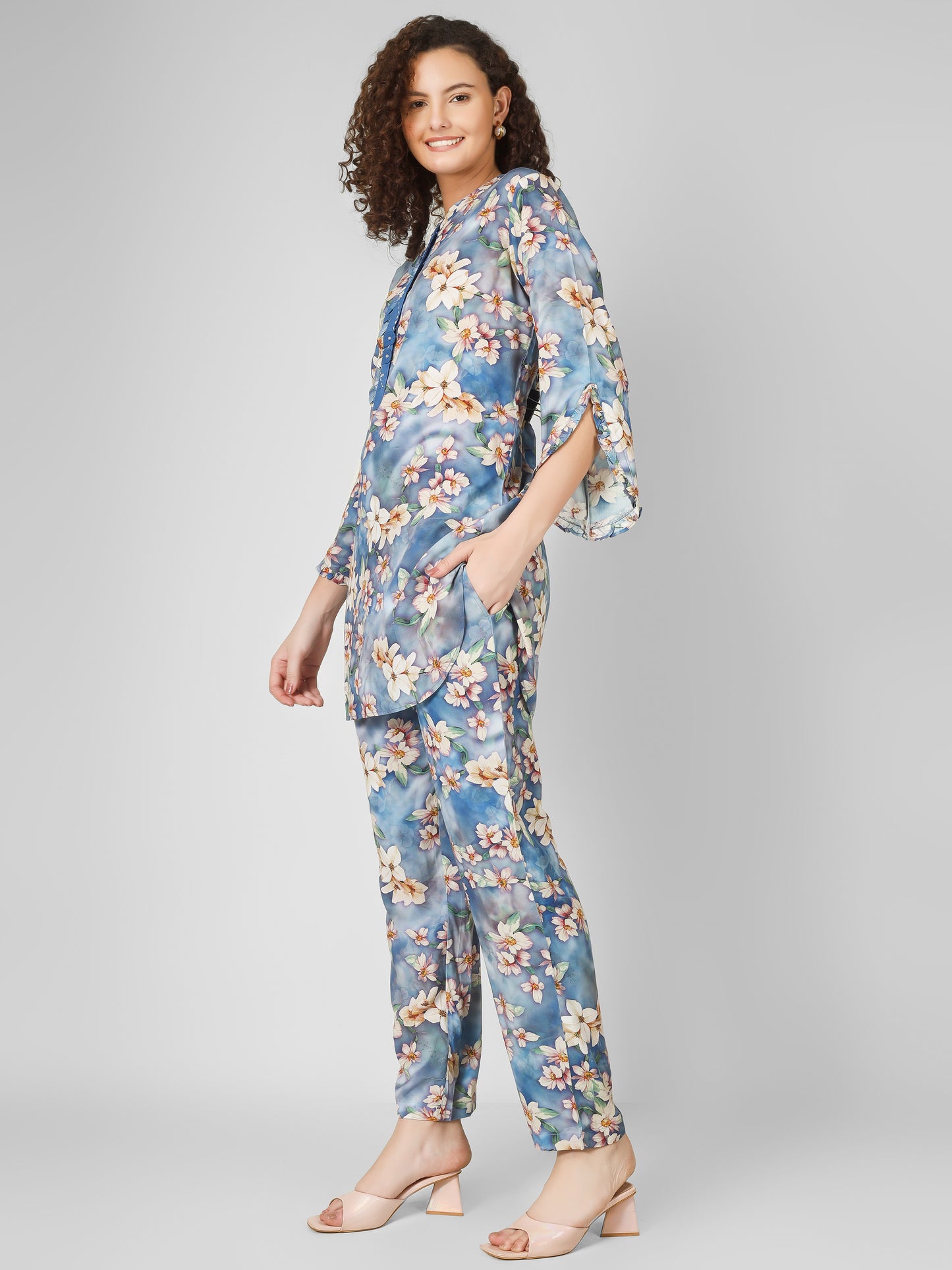 Blue Elegance Rayon Coord Set