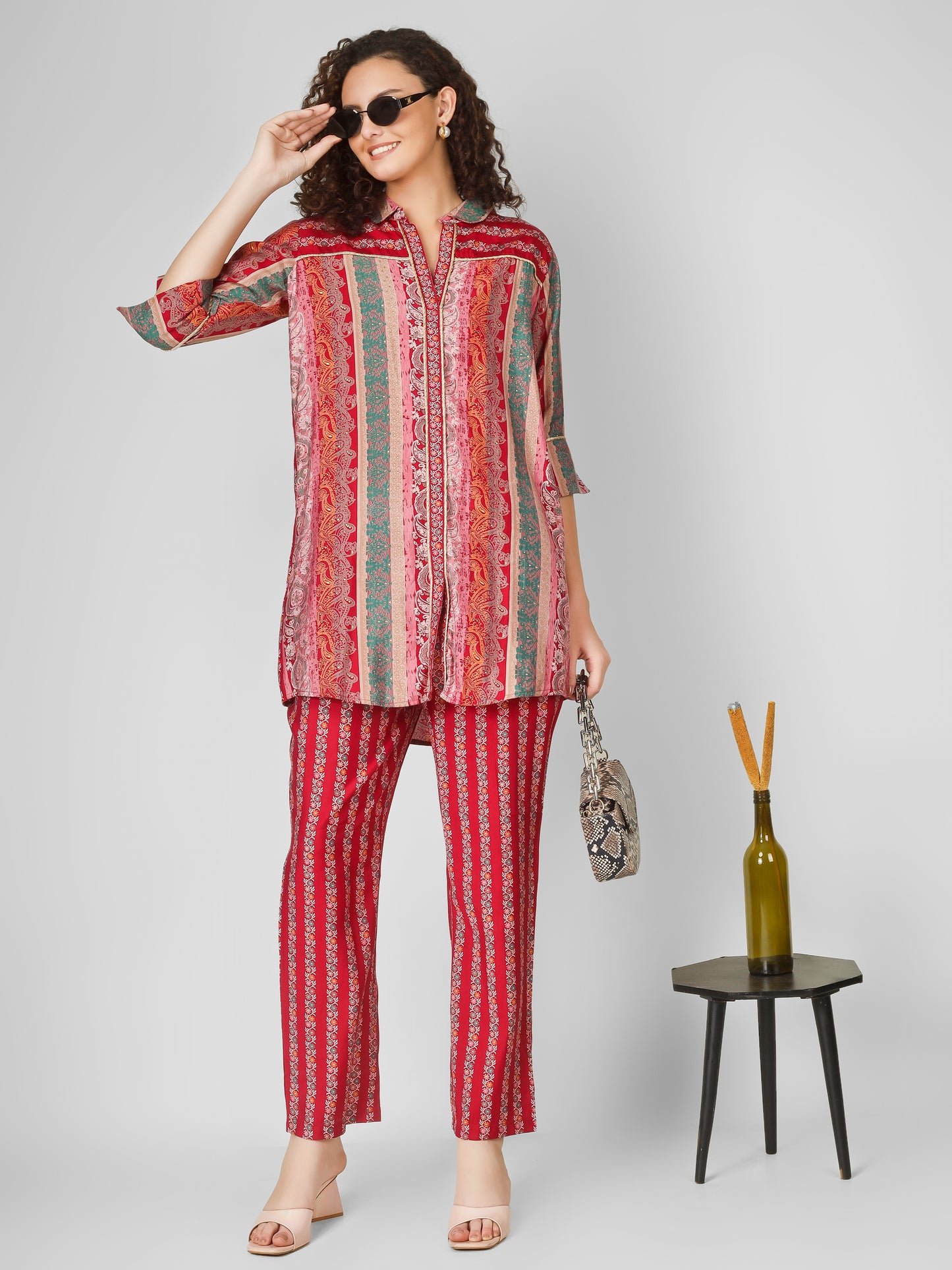 Magenta Charm Chanderi Coord Set