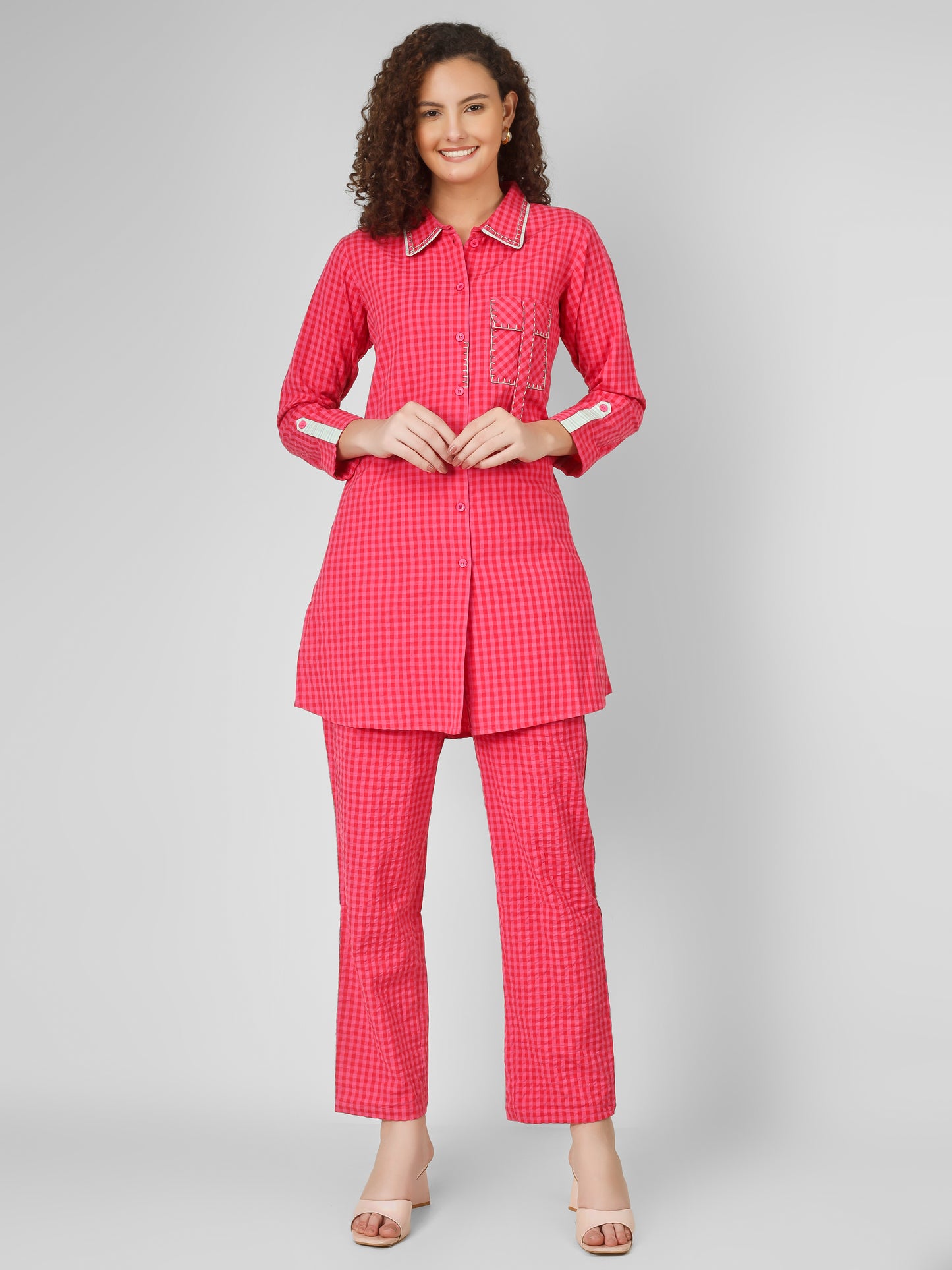 Magnetic Magenta Gingham Coord Set