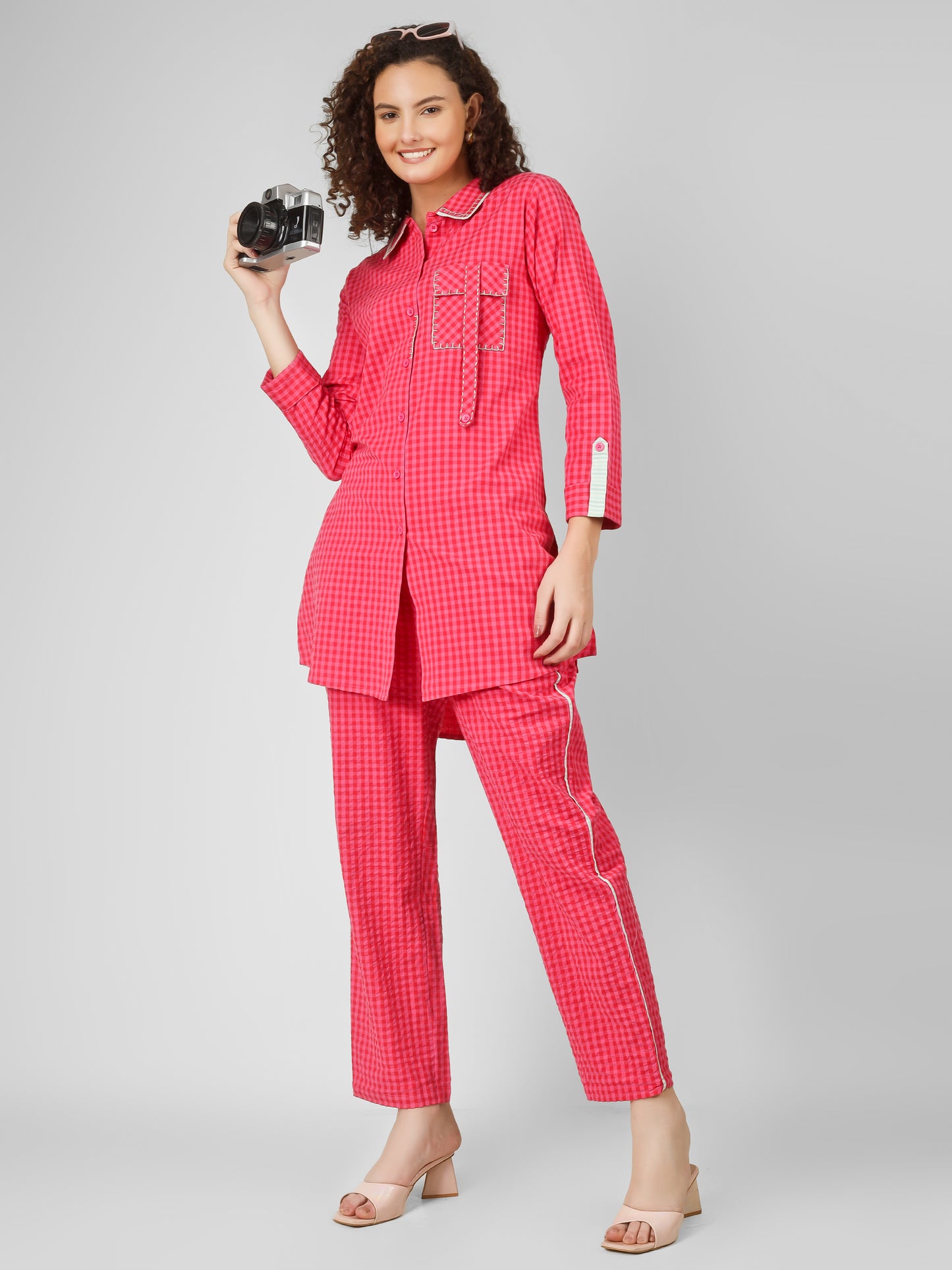 Magnetic Magenta Gingham Coord Set