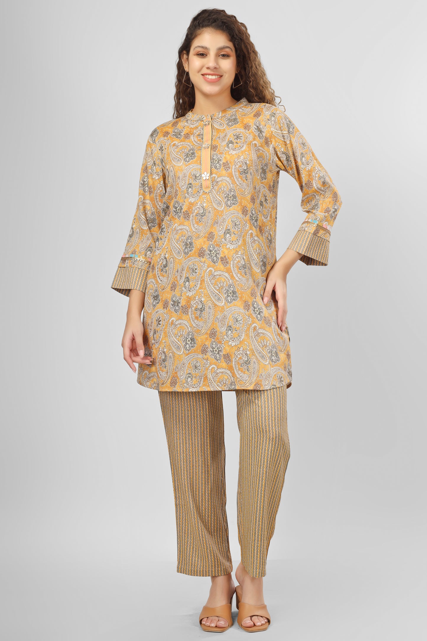 Yellow Paisley Coord Set