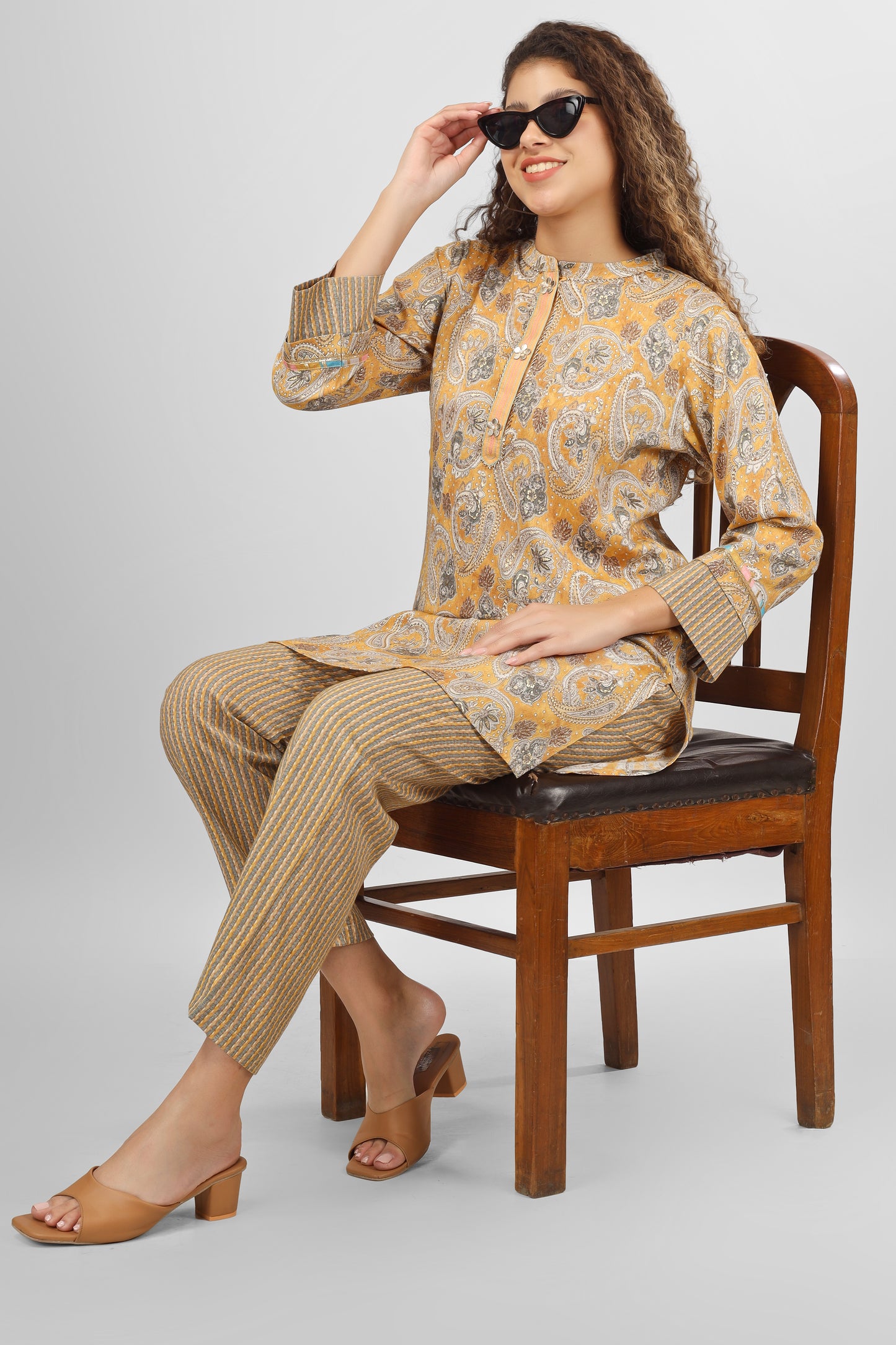 Yellow Paisley Coord Set