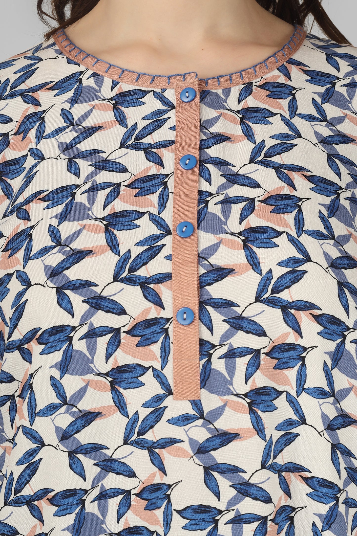 Indigo Leaf Nightsuit Set