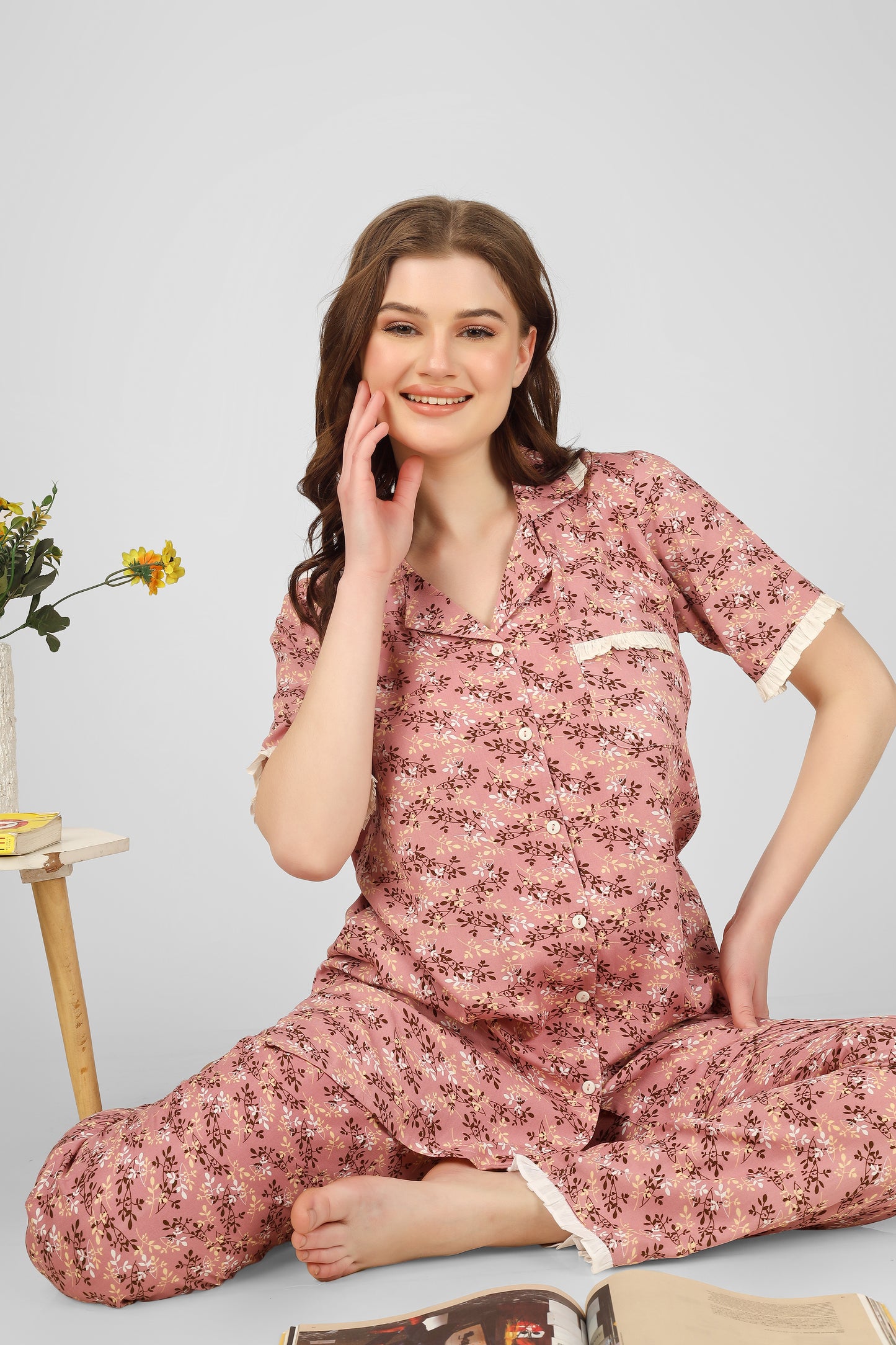 Earthy Bloom Nightsuit Set