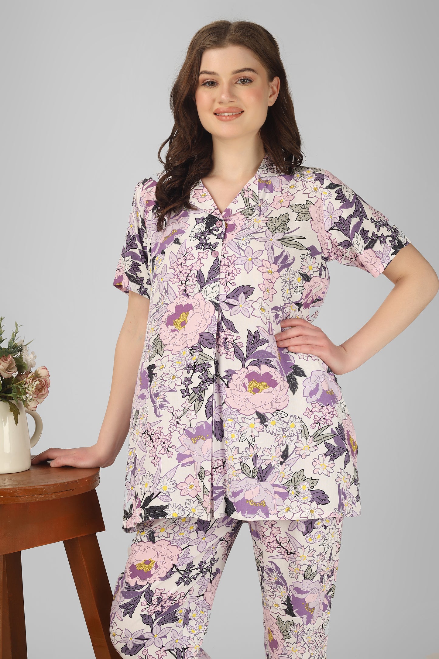 Ethereal Bloom Nightsuit Set