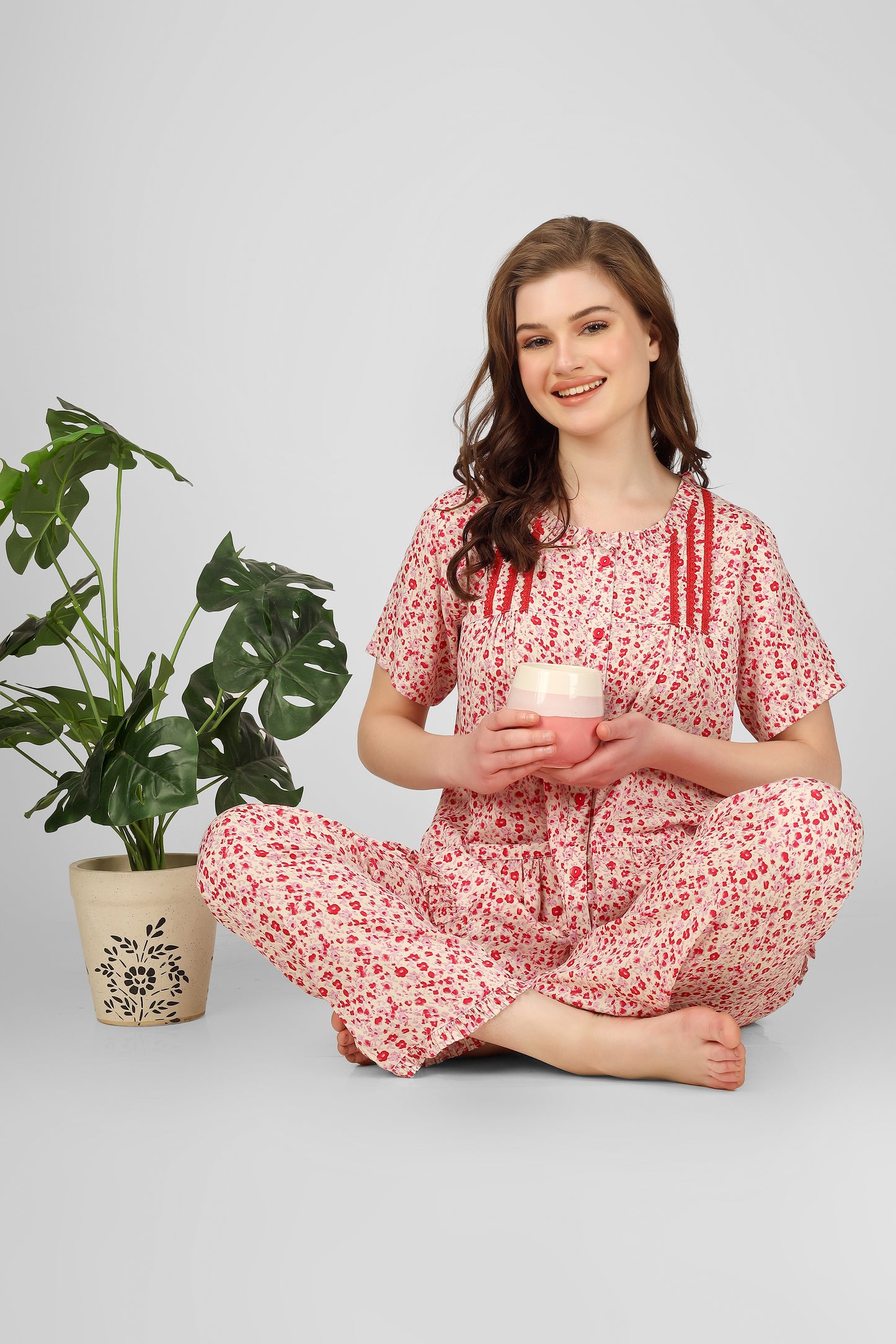Red Whisper Nightsuit Set