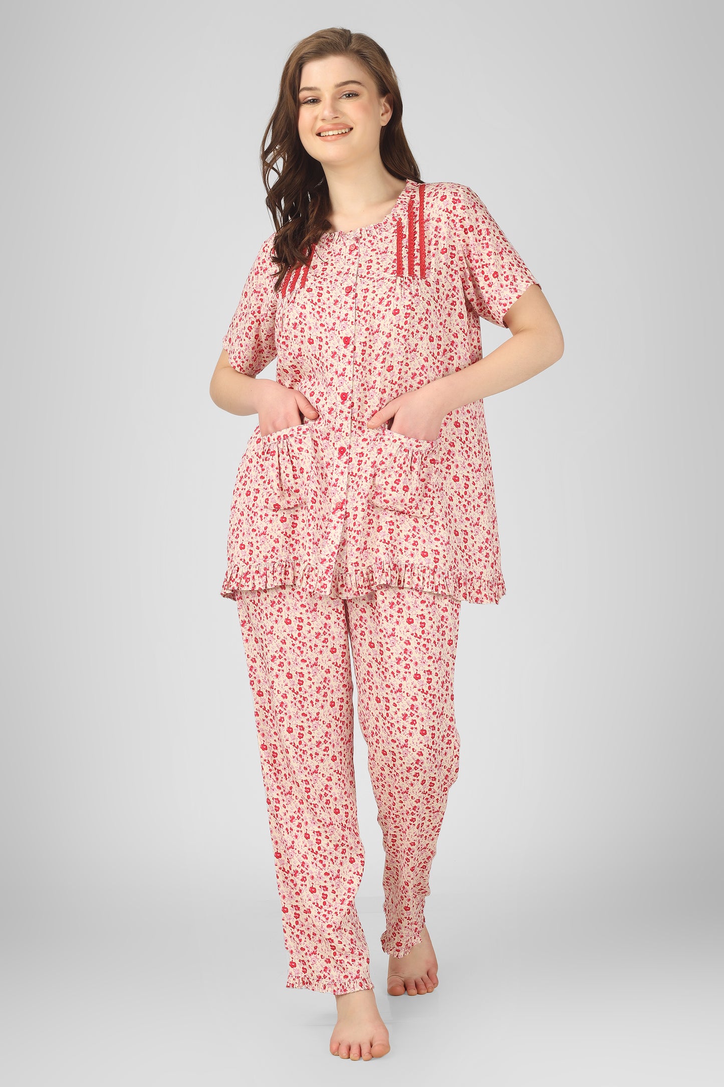 Red Whisper Nightsuit Set