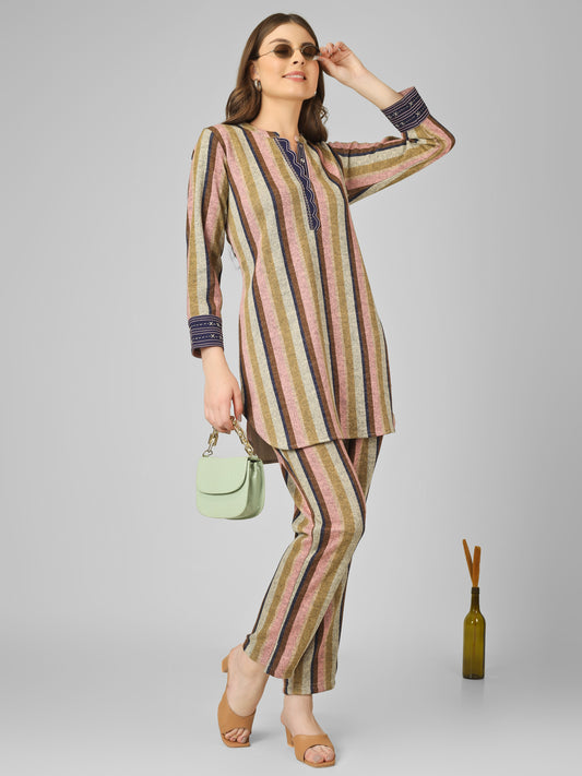 Autumn Stripes Pashmina Coord Set