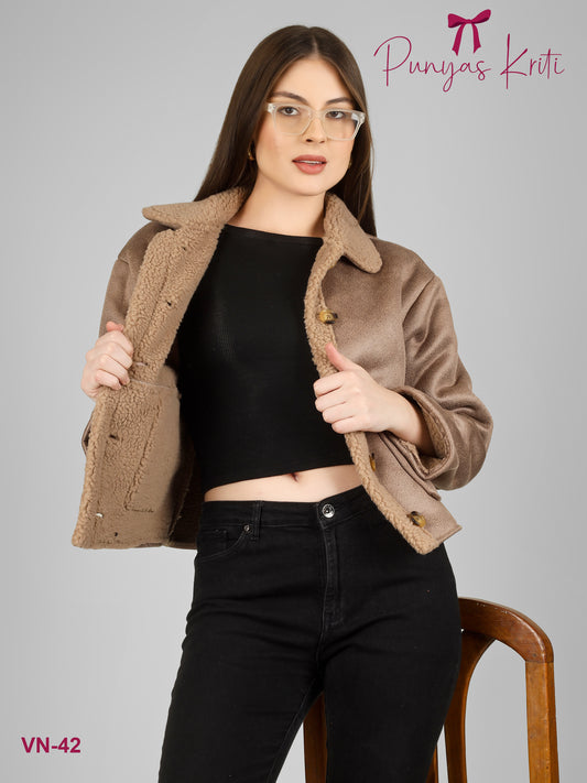 Turkish Plush Cocoa Short Jacket