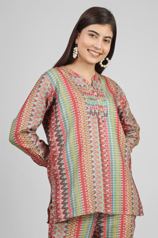 Rainbow Weave Pashmina Coord Set