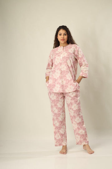 Pink Blossom Nightsuit Set