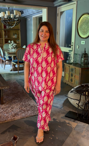 Magenta Tiger- Organic Cotton Nightsuit
