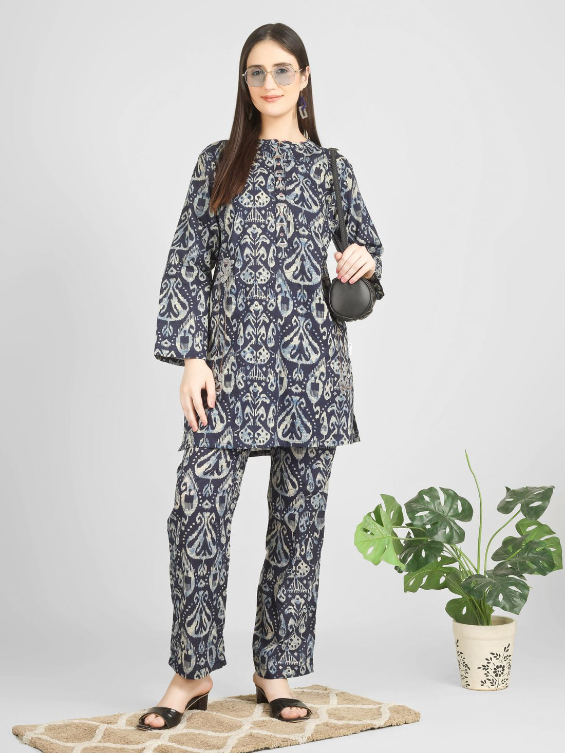 Navy Badla Co-ord Set