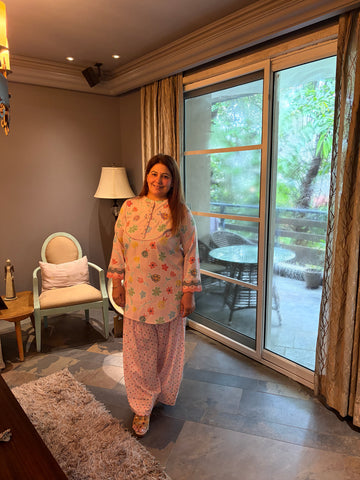 Pink Signature Badla Farshi Co-ord Set