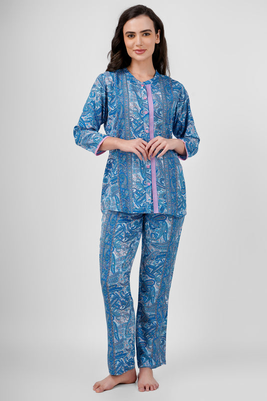 Turquoise Paisley Nightsuit Set