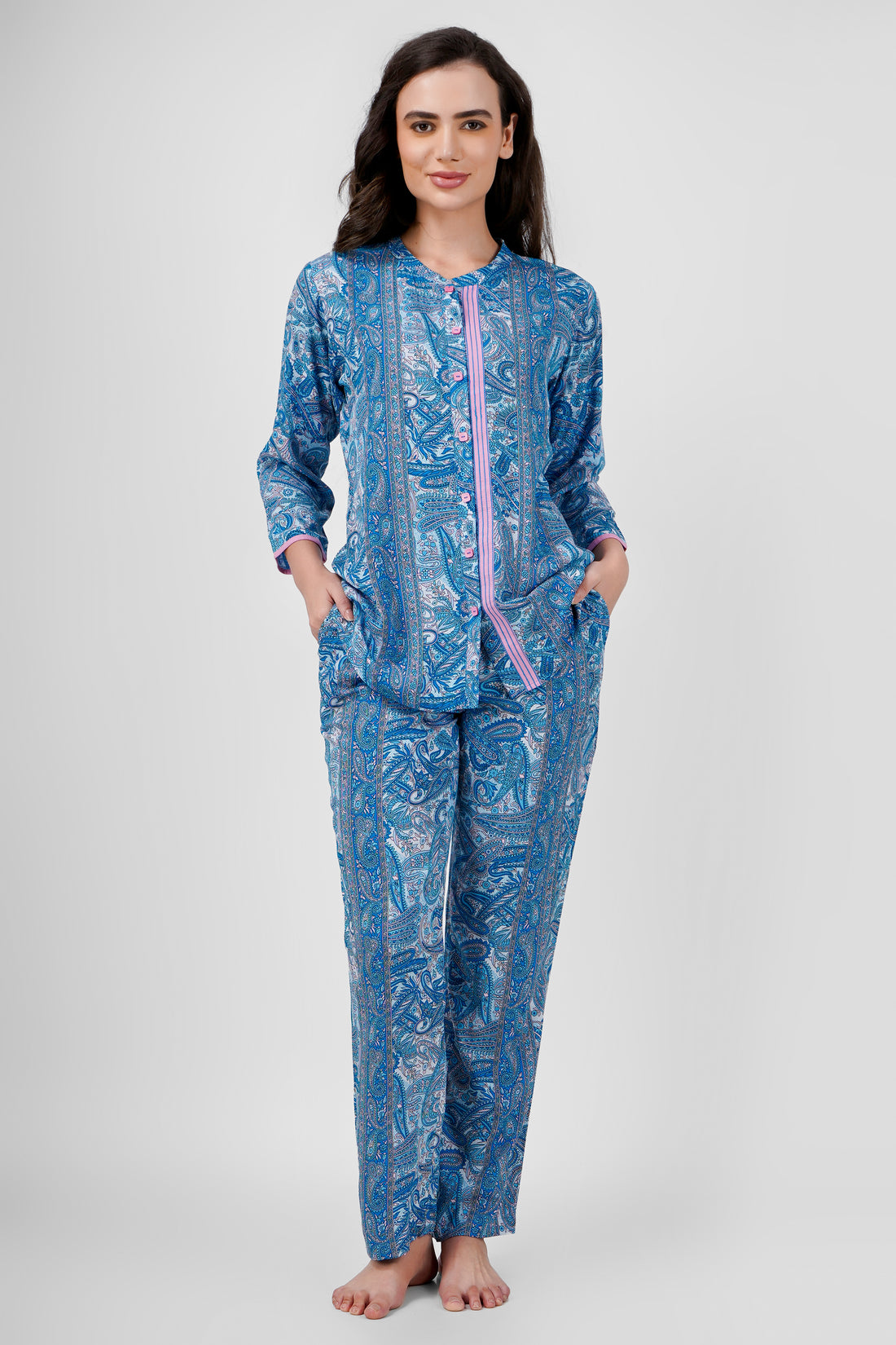 Turquoise Paisley Nightsuit Set