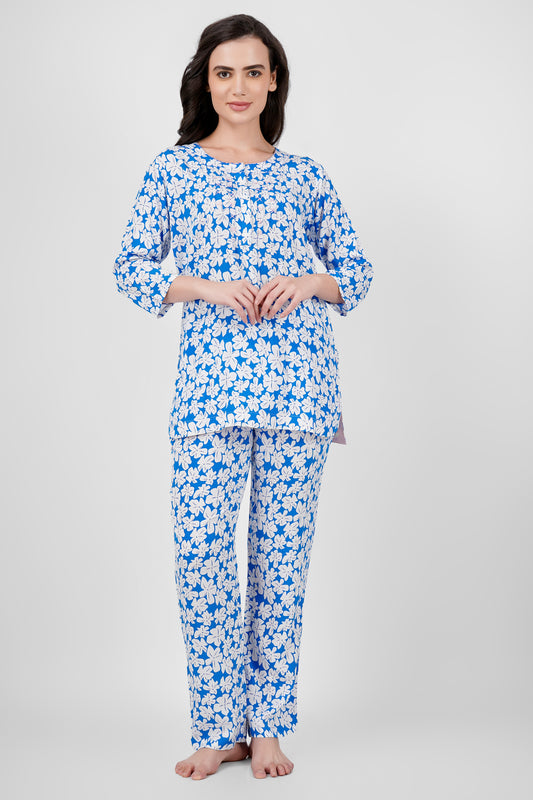 Pink Blossom Nightsuit Set