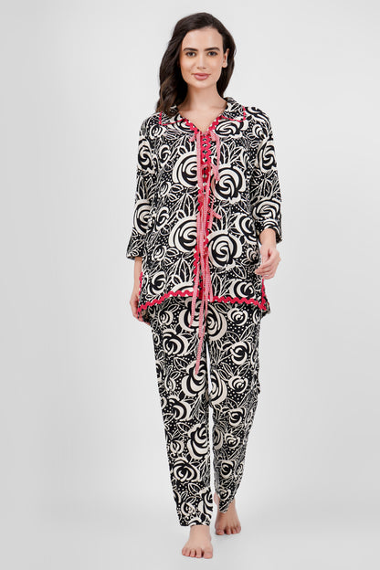 Monochrome Playful Rayon Coord Set