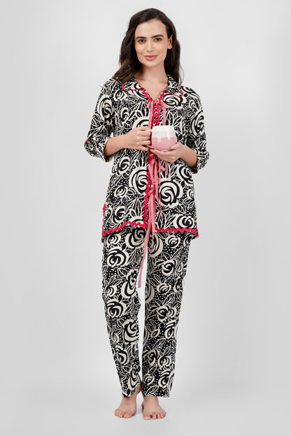 Monochrome Playful Rayon Coord Set