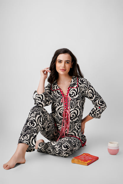 Monochrome Playful Rayon Coord Set