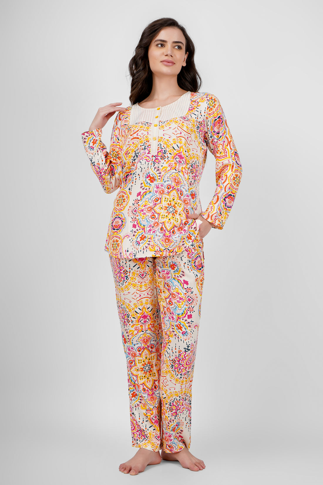 Pink Mandala Nightsuit Set