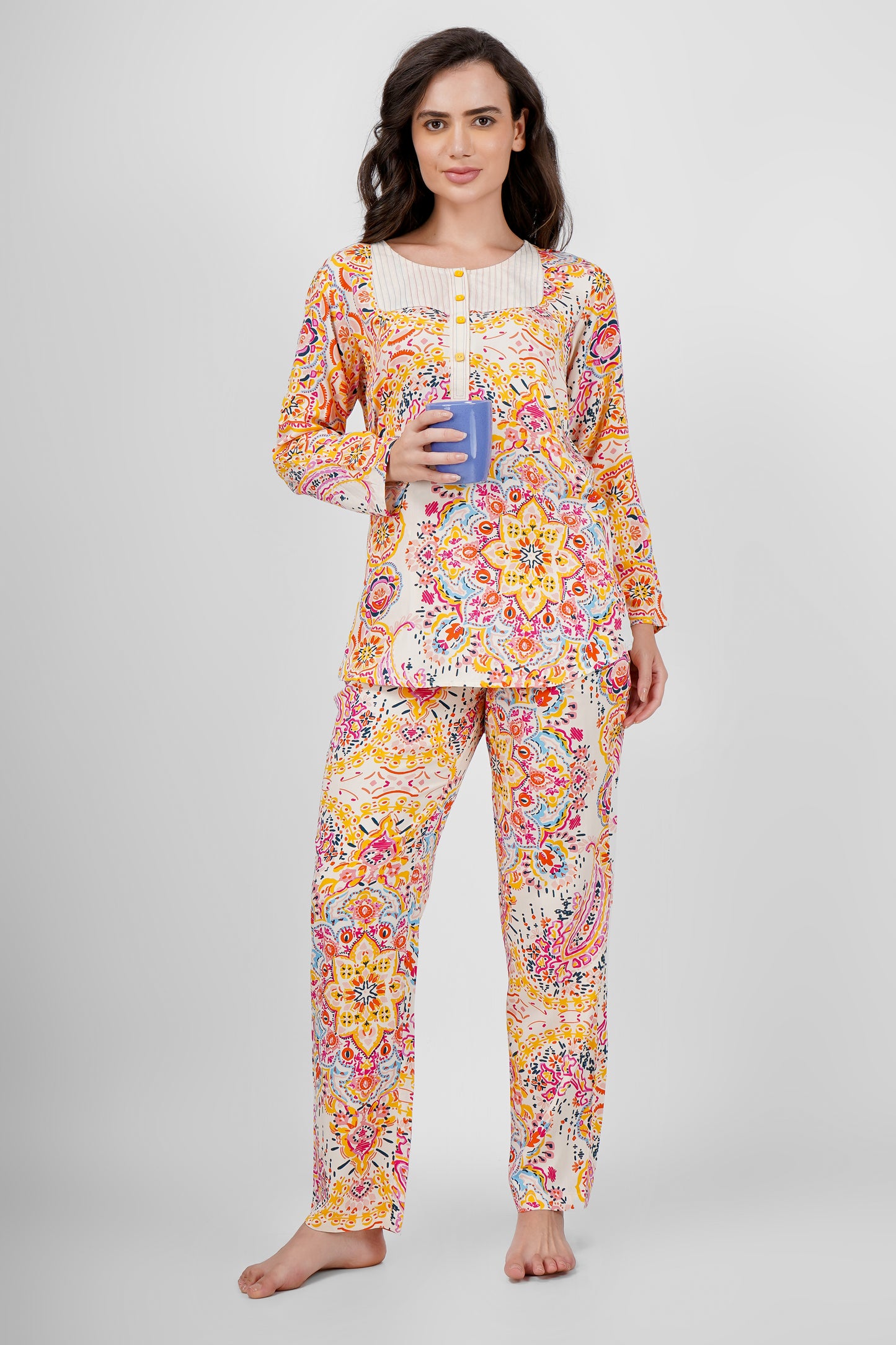 Pink Mandala Nightsuit Set