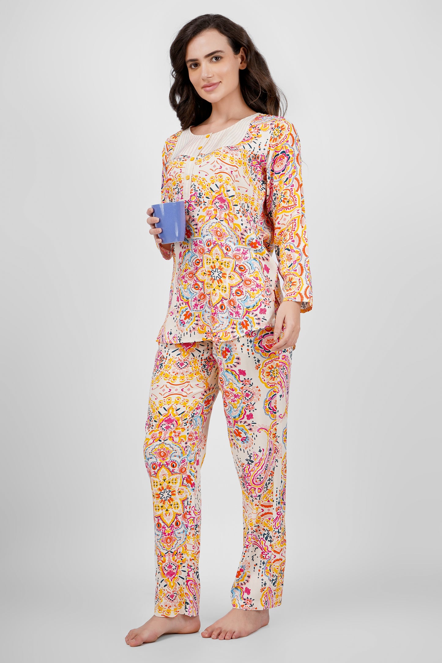 Pink Mandala Nightsuit Set