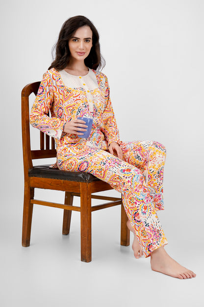 Pink Mandala Nightsuit Set