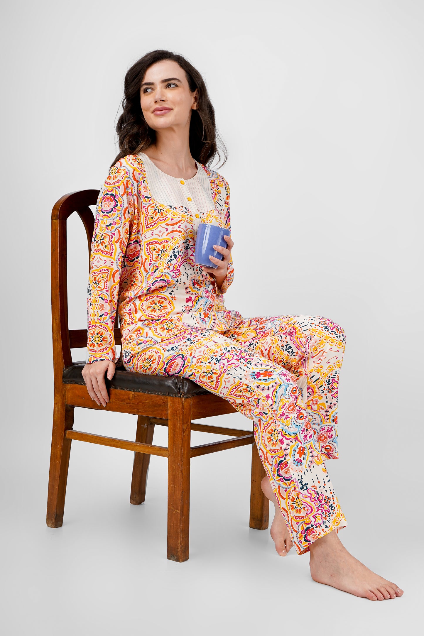 Pink Mandala Nightsuit Set