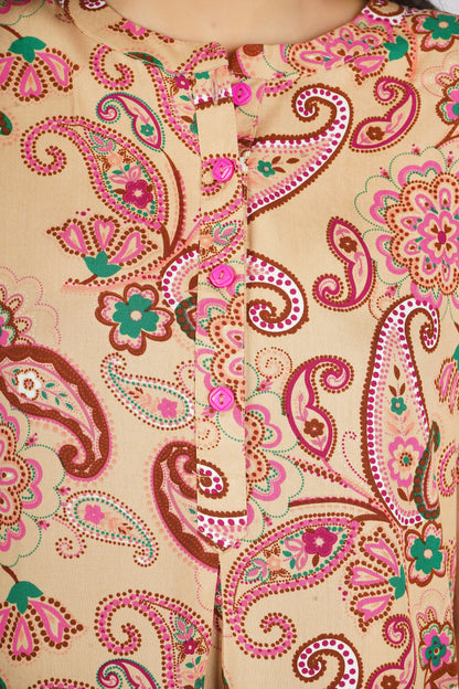 Fawn Paisley Nightsuit Set