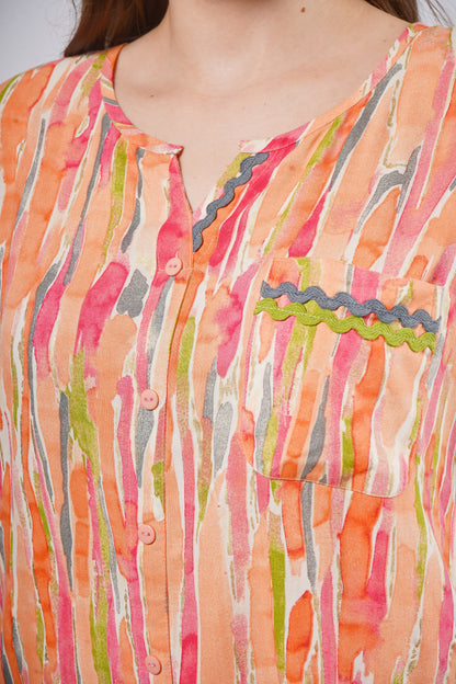Tangerine Bliss Nightsuit Set