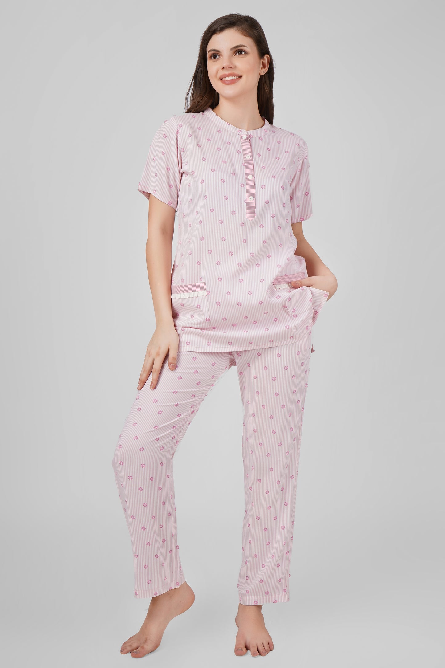 Pink Petal Nightsuit Set