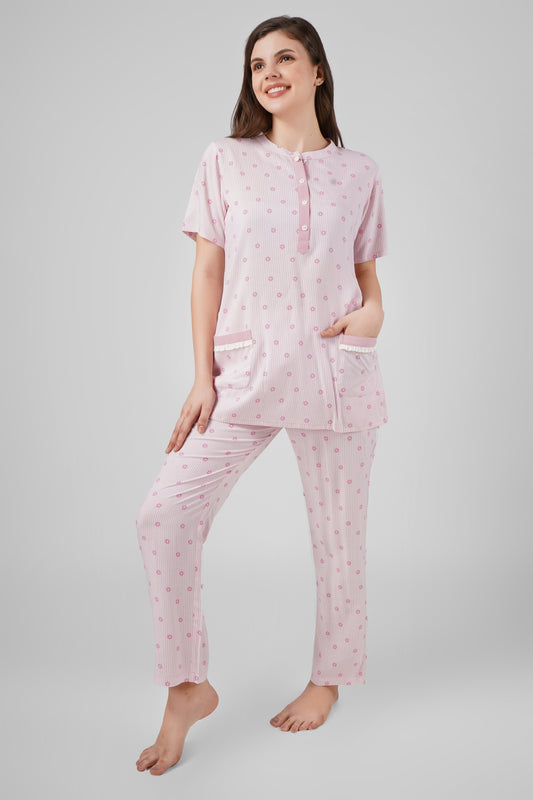 Pink Petal Nightsuit Set