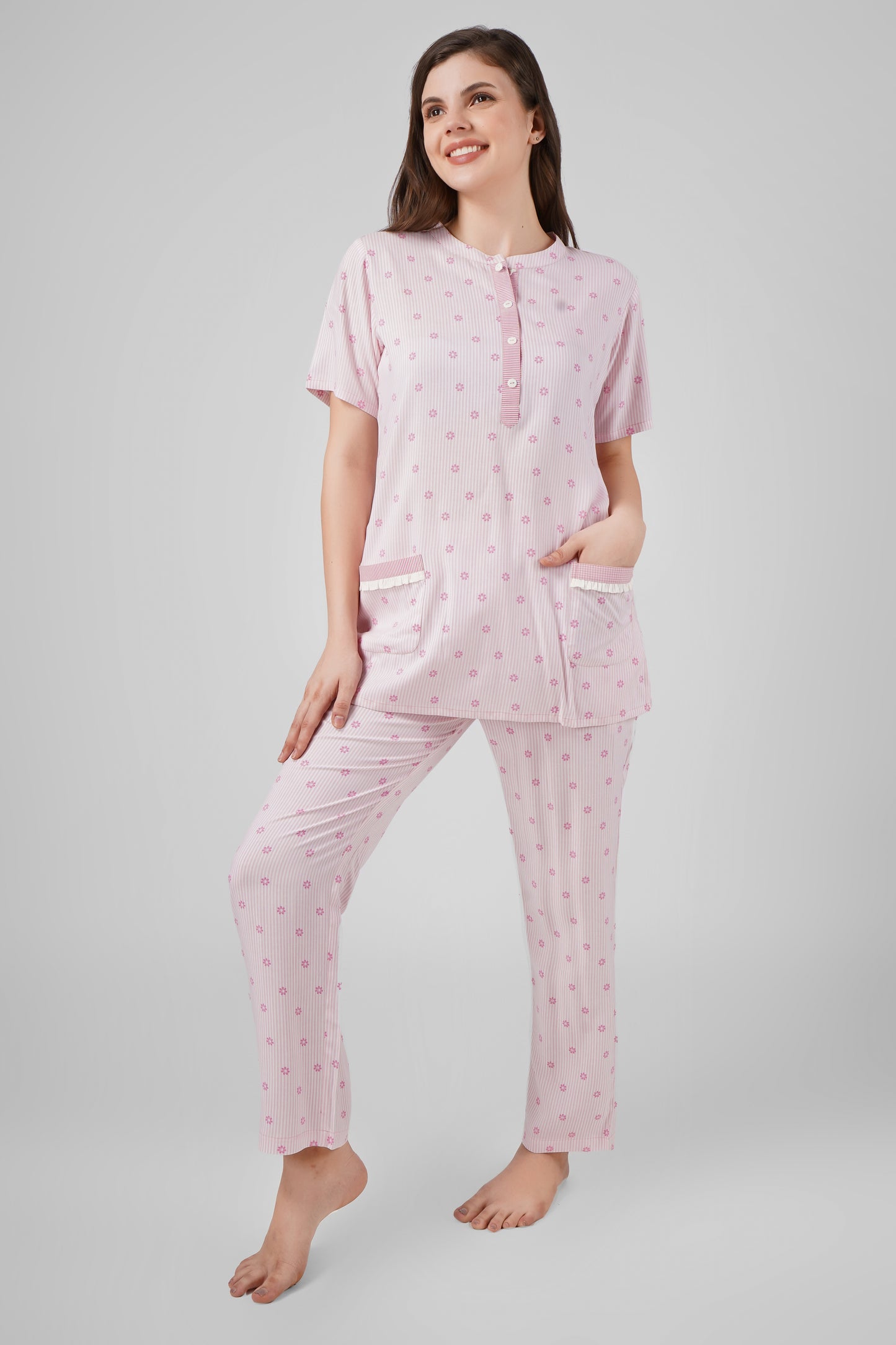 Pink Petal Nightsuit Set