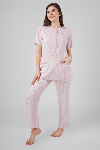 Pink Petal Nightsuit Set