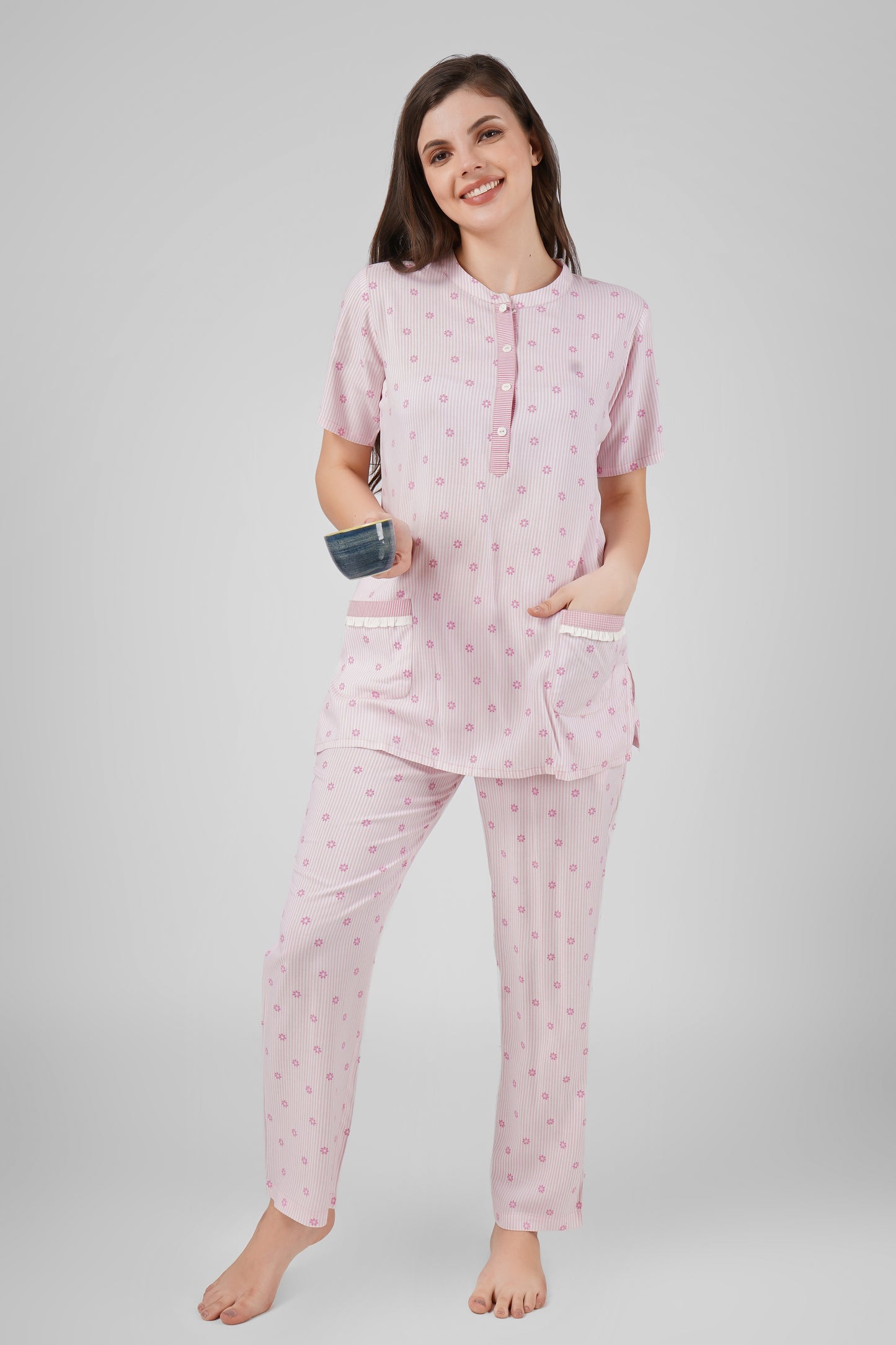 Pink Petal Nightsuit Set