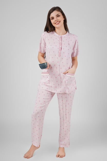 Pink Petal Nightsuit Set