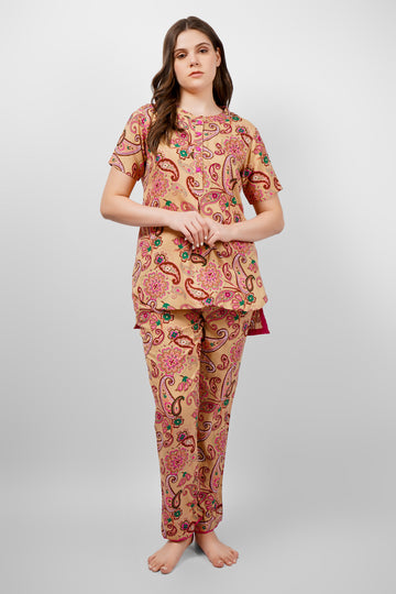 Fawn Paisley Nightsuit Set
