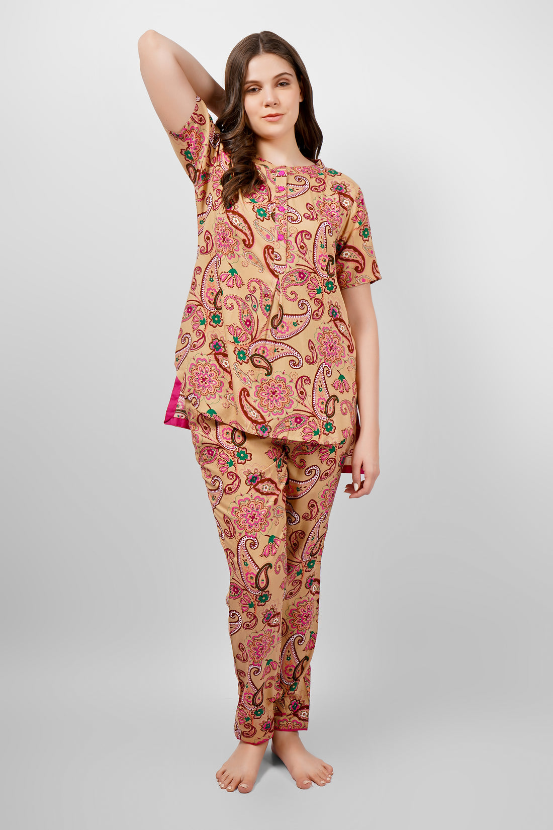 Fawn Paisley Nightsuit Set