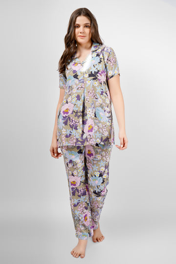 Olive Flora Nightsuit Set