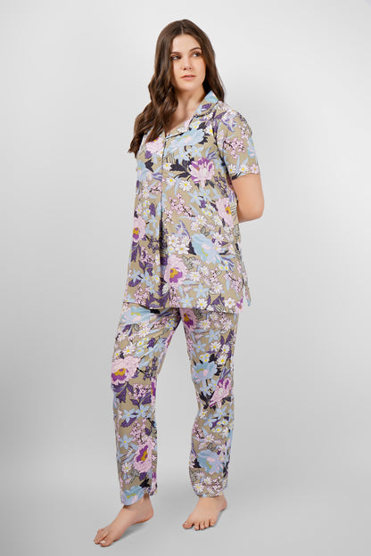 Olive Flora Nightsuit Set